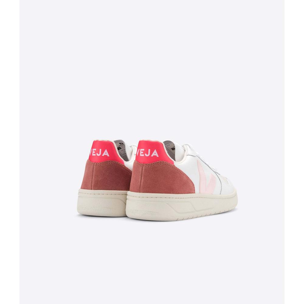 Veja V-10 LEATHER Tornacipő Női White/Red | HU 639BEX